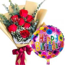 Red Roses and Balloon Red Roses and Balloon
