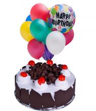 1 kg Chocolate Mousse Cake and Balloons 1 kg Chocolate Mousse Cake and Balloons